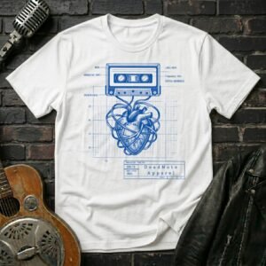 Cassette Heart Blueprint T-Shirt